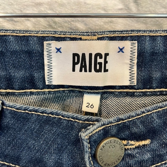 Paige Denim 26" Jimmy Jimmy Skinny Riley Destruction Blue Jeans - Picture 6 of 13